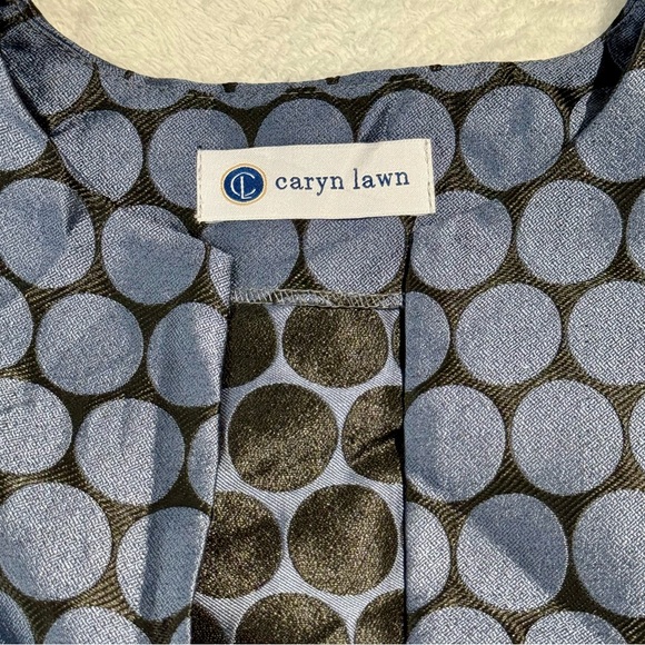 Caryn Lawn Betsy Top Blue Jacquard Polka Dot Blouse | One Size Fits Most - Picture 5 of 8